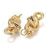 Brass Micro Pave Black Cubic Zirconia Pendants X-KK-F821-39G-2
