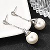 925 Sterling Silver Clear Cubic Zirconia Round Dangle Stud Earrings EJEW-L300-03P-3