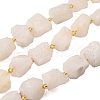 Raw Rough Natural White Jade Beads Strands G-Z087-B10-2
