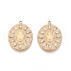 304 Stainless Steel Micro Pave Cubic Zirconia Pendants STAS-N109-205G-1