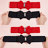 CRASPIRE 2Pcs 2 Colors Cloth Bowknot Sash Tie Elastic Chain Belt with Synthetic Rhinestone AJEW-CP0008-10-3