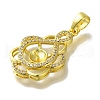 Rack Plating Brass Micro Pave Clear Cubic Zirconia Pendant Settings KK-H485-02G-2