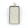Tibetan Style Rectangle Alloy Pendant Cabochon Settings TIBEP-Q055-01AS-RS-1