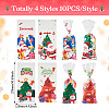 40Pcs 4 Styles  Christmas Theme OPP Self-adhesive Cookie & Snacks Package Bags CON-TAC0010-90A-4