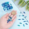 Olycraft 2Strands Assembled Synthetic Gold Line Turquoise and Lapis Lazuli Beads Strands G-OC0003-22-3