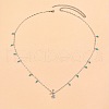 Flower Brass Aquamarine Rhinestone Tassel Waist Chains FS-WG642F6-01-2