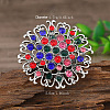 Vintage Ethnic Style Hollowed-out Flower Zinc Alloy Rhinestone Rings PS7884-8-1