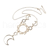 Sun & Moon Alloy Pendant Necklace & Asymmetrical Hoop Earring Sets FS-WG43B09-01-4