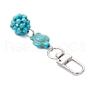 Synthetic Turquoise Beaded Round & Sea Turtle Pendant Decorations HJEW-JM03101-02-4