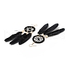 Feather Woven Net Chandelier Earrings EJEW-H090-01D-3