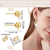 Beebeecraft 20Pcs 304 Stainless Steel Round Post Stud Earring Findings STAS-BBC0004-76-2