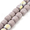 Frosted Imitation Jade Glass Beads Strands GLAA-P058-08A-07-1