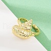 Ocean Theme Brass Cuff Rings RJEW-C135-01G-04-2