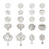 Biyun 10Pcs 10 Styles Flower & Heart & Teardrop Crystal Rhinestone Brooches Set JEWB-BY0001-04-2