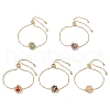 Round Natural Mixed Gemstone Macrame Pouch Link Bracelets BJEW-JB10653-01-1