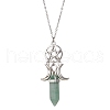 Natural & Synthetic Mixed Gemstone Bullet Pendant Necklace NJEW-JN04513-3