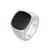 Square Stainless Steel Enamel Finger Rings for Men FS-WG78CFC-01-2