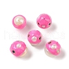 Natural Cultured Freshwater Pearl with Cubic Zirconia Enamel Beads PEAR-G014-02C-1