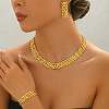 Vintage Hollow Chain Weave Iron Stud Earrings & Necklaces & Bracelets Sets for Women's Party Wedding BU8711-3