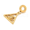 Ion Plating(IP) 304 Stainless Steel Crystal Rhinestone European Dangle Charms STAS-U005-28G-2