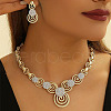 Alloy Crystal Rhinestone Vortex Link Chain Necklace & Stud Earring Sets FS-WG0FFE3-01-2
