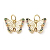 Rack Plating Brass with Cubic Zirconia Enamel Charms KK-B076-06G-1