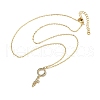 Brass Micro Pave Cubic Zirconia Ring Key Pendant Necklaces for Women NJEW-R027-03G-03-4