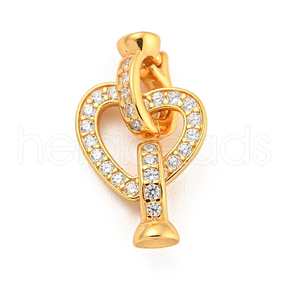 925 Sterling Silver Micro Pave Clear Cubic Zirconia Fold Over Clasps STER-U001-08G-1