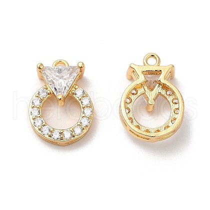Plating Brass Micro Pave Cubic Zirconia Pendant KK-B074-69G-1