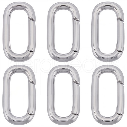 SUNNYCLUE 6Pcs Brass Spring Gate Rings FIND-SC0010-96B-1