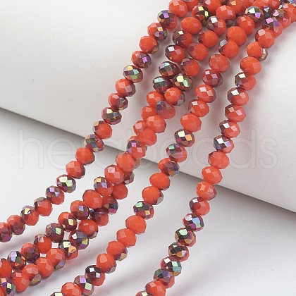 Electroplate Opaque Glass Beads Strands EGLA-A034-P4mm-R03-1