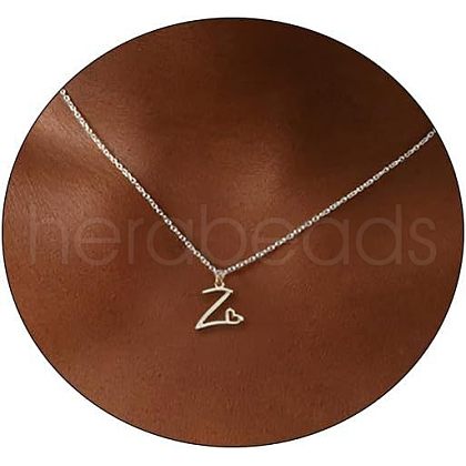 Fashionable Brass Letter Heart Pendant Necklaces for Women FS-WGD0E1D-52-1
