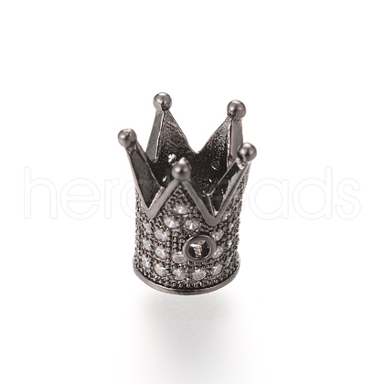 Brass Micro Pave Cubic Zirconia Beads ZIRC-S053-YS009-4-1