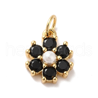 Rack Plating Brass Micro Pave Cubic Zirconia Charms KK-A160-22D-G-1