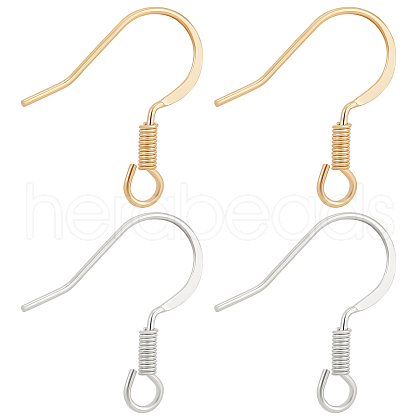 Beebeecraft 100Pcs 2 Colors Brass Earring Hooks KK-BBC0004-40-1