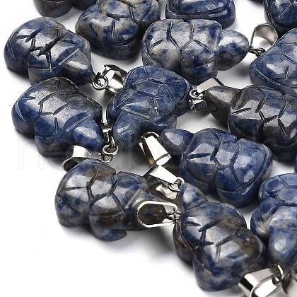 Natural Blue Spot Jasper Pendants G-B127-06P-10-1