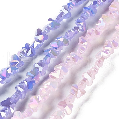 Electroplate Butterfly Glass Beads Strands EGLA-A036-10A-M-1