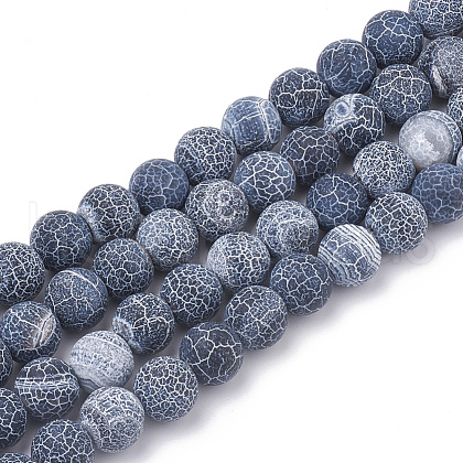 Natural Weathered Agate Beads Strands X-G-R365-8mm-01-1