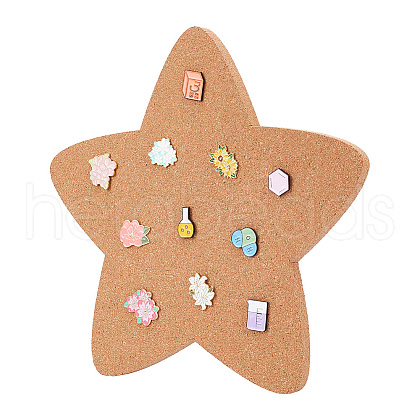 Star Wall Mounted Brooch Jewelry Display Cork Tray AJEW-WH0433-01F-1