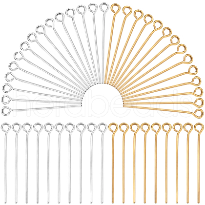 SOFPLATE 600Pcs 2 Colors Brass Eye Pin KK-SP0001-68A-1
