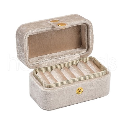 Mini Rectangle Velvet Ring Storage Boxes with Snap Buttons CON-Z009-02D-1