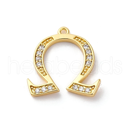 Rack Plating Brass Micro Pave Cubic Zirconia Pendant KK-H449-76G-13-1