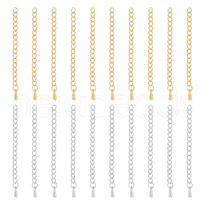 Unicraftale 20Pcs 2 Styles 304 Stainless Steel Chain Extender STAS-UN0060-90-1