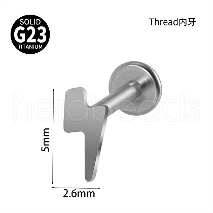 G23 Titanium 17 Gauge Internally Threaded Labrets WGEEA58-34-1