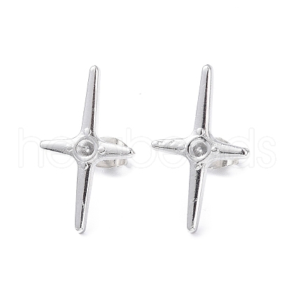 304 Stainless Steel Cross Stud Earring Findings EJEW-I285-42P-1