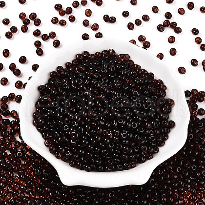 3/0 Baking Paint Glass Fringe Seed Beads SEED-A034-04J-1