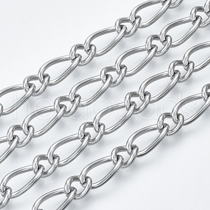 Non-Tarnish 3.28 Feet 304 Stainless Steel Curb Chains X-CHS-S001-07A-P-1
