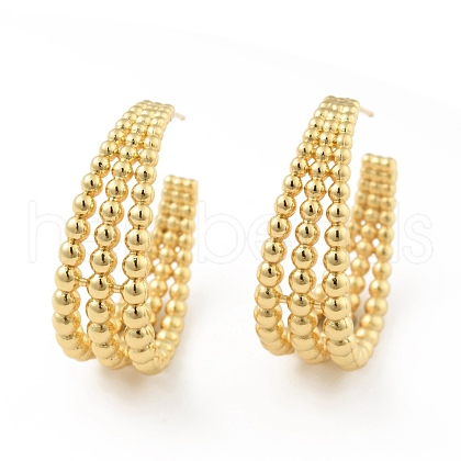 Rack Plating Brass C-shape Stud Earrings EJEW-C035-06G-1