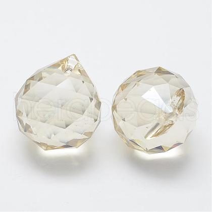 Transparent Glass Teardrop Pendants GLAA-E004-02-1