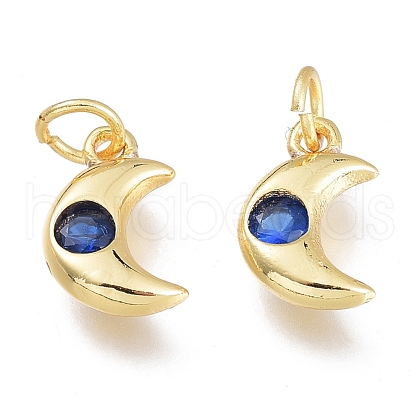 Brass Micro Pave Cubic Zirconia Charms KK-M206-26G-03-1